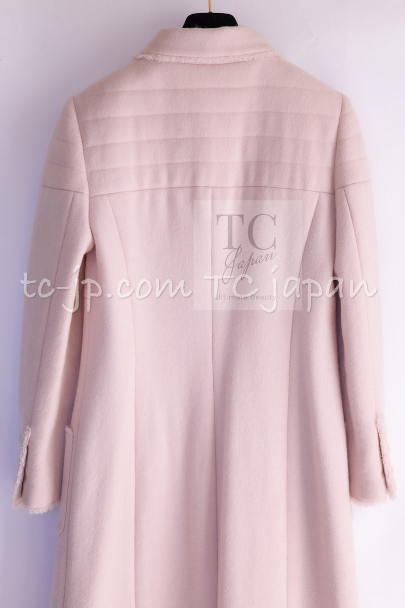 CHANEL 06PF Pale Pink Wool Long Coat 36 シャネル 淡いピンク ウール ロング コート 即発