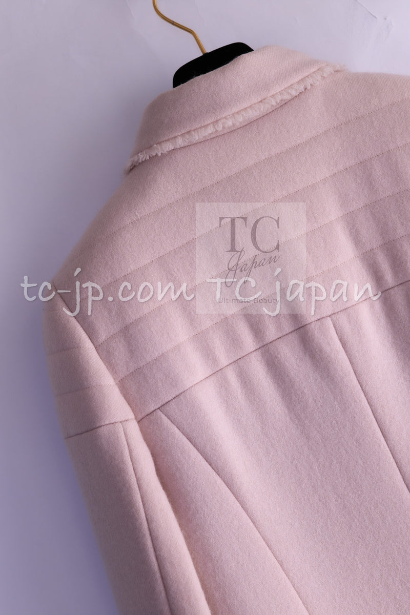 CHANEL 06PF Pale Pink Wool Long Coat 36 シャネル 淡いピンク ウール ロング コート 即発