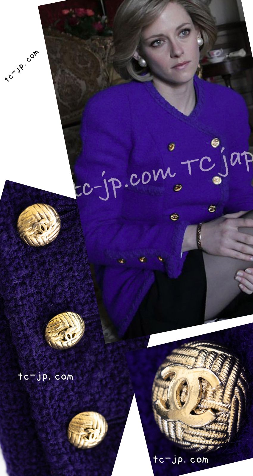 シャネル ヴィンテージ ジャケット コート CHANEL ダークパープル
