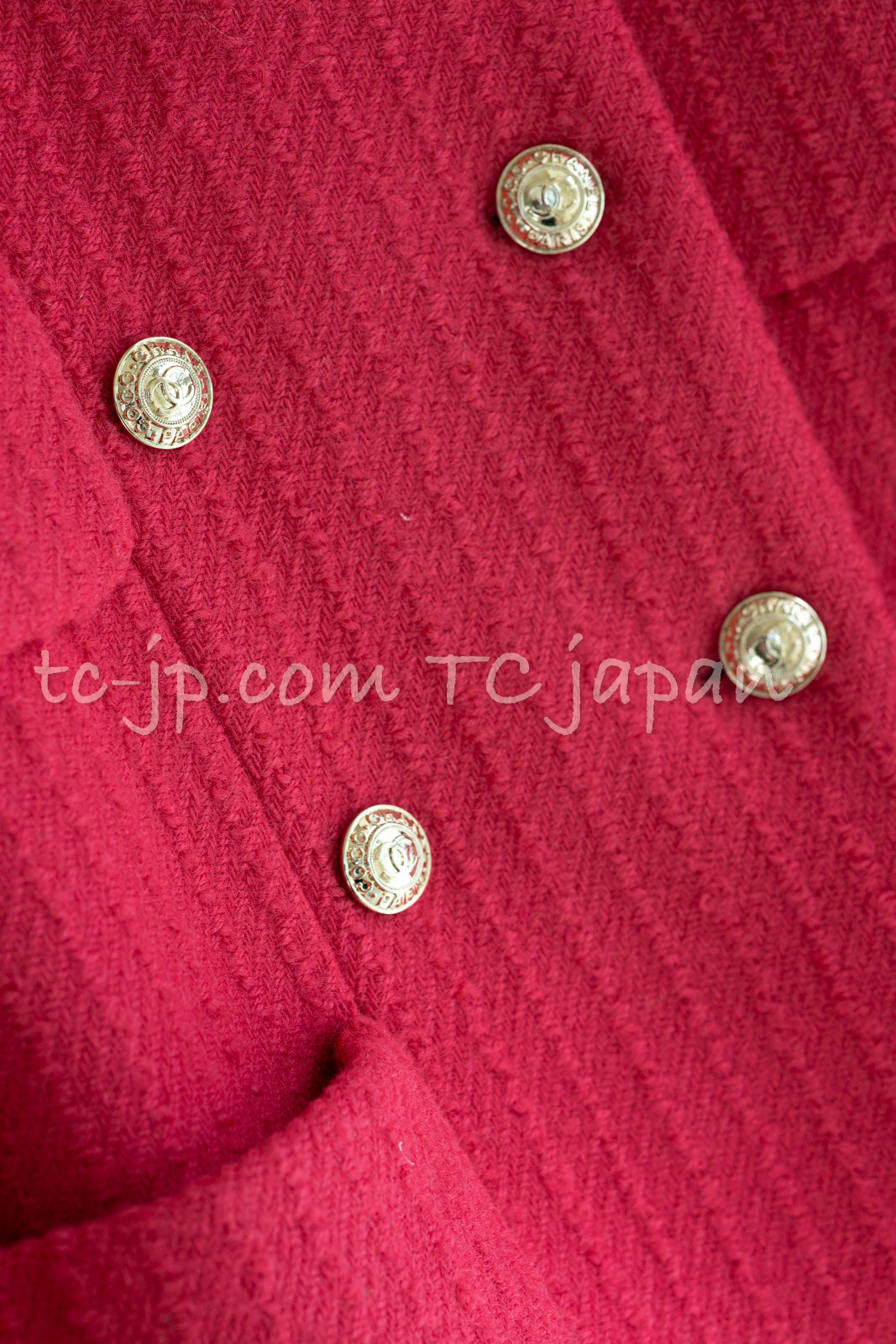 CHANEL 20A Coral Pink Wool Double Stand Collar Jacket Coat 38 40 シャネル コーラル ピンク ウール ダブル スタンド カラー コート ジャケット 即発