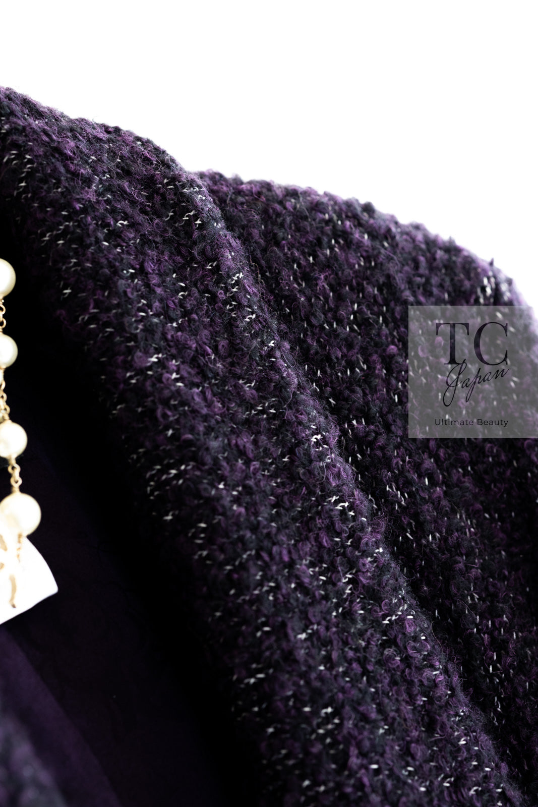 シャネル コート CHANEL ボルドーワイン ダークパープル アルパカ