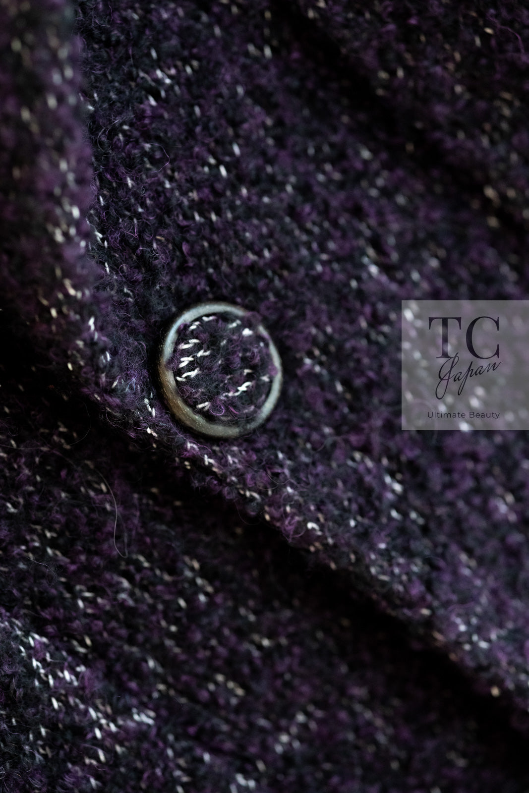 シャネル コート CHANEL ボルドーワイン ダークパープル アルパカ