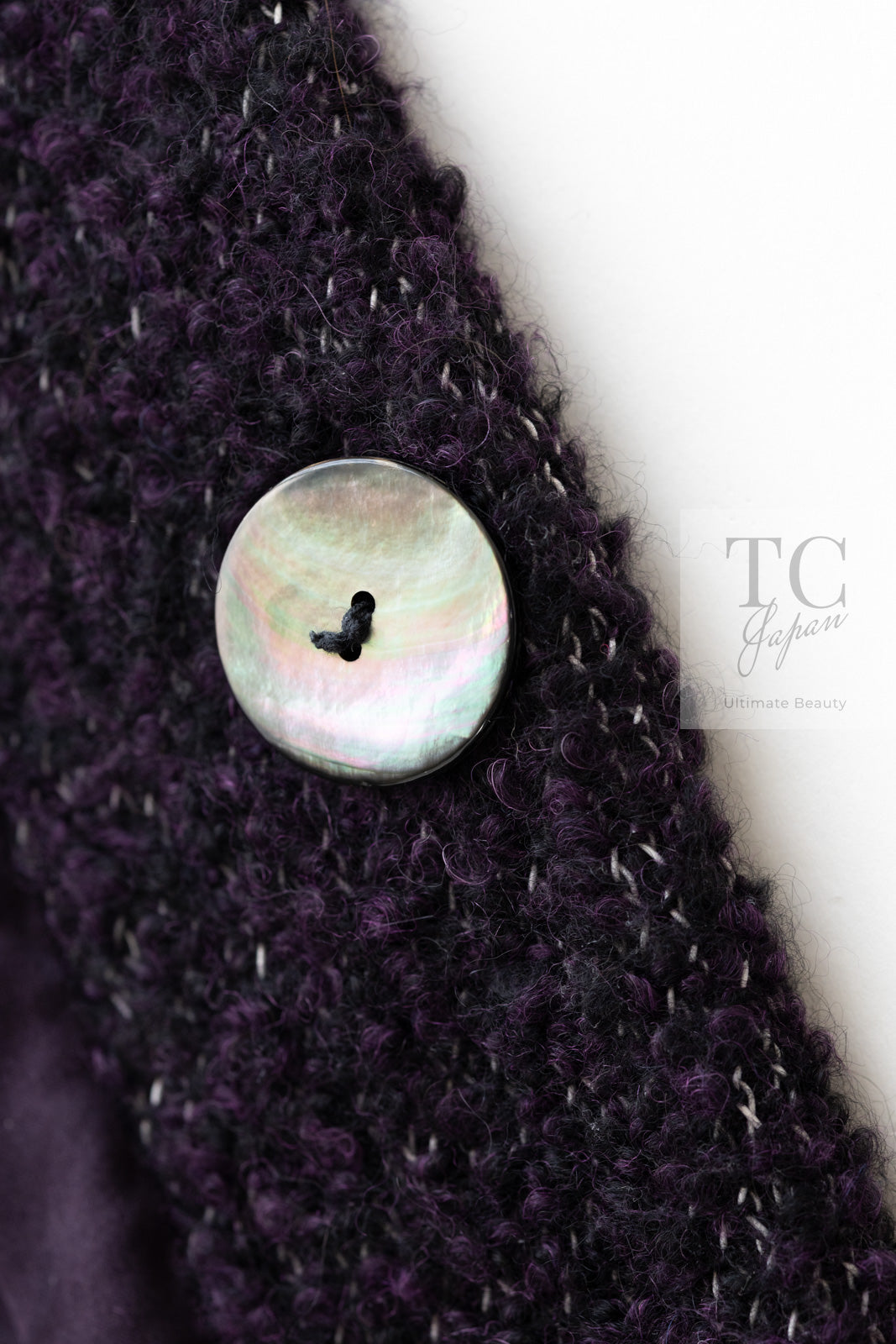 シャネル コート CHANEL ボルドーワイン ダークパープル アルパカ