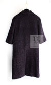 CHANEL 14A Bordeaux Wine Dark Purple Plum Alpaca Cotton Tweed Long Coat 36 38 シャネル ボルドーワイン ダークパープル アルパカ コットン ツイード ロング コート 即発