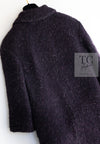 CHANEL 14A Bordeaux Wine Dark Purple Plum Alpaca Cotton Tweed Long Coat 36 38 シャネル ボルドーワイン ダークパープル アルパカ コットン ツイード ロング コート 即発