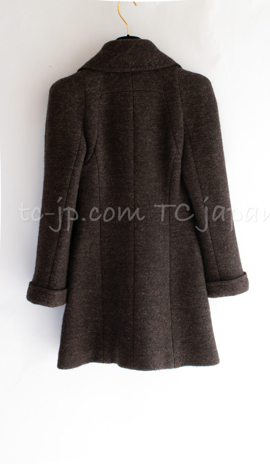 CHANEL 97A Vintage Brown Bird Flower Zipper Wool Tweed Coat 34 9