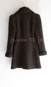 CHANEL 97A Vintage Brown Bird Flower Zipper Wool Tweed Coat 34 シャネル ヴィンテージ ブラウン 鳥花刺繍 ジッパー ウール ツイード コート 即発