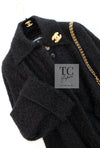 CHANEL 16A Black Metallic Fur Long Tweed Coat 38 40 シャネル ブラック メタリック ファー ロング ツイード コート 即発