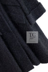 CHANEL 16A Black Metallic Fur Long Tweed Coat 38 40 シャネル ブラック メタリック ファー ロング ツイード コート 即発