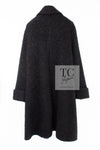 CHANEL 16A Black Metallic Fur Long Tweed Coat 38 40 シャネル ブラック メタリック ファー ロング ツイード コート 即発