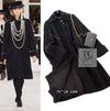 CHANEL 16A Black Metallic Fur Long Tweed Coat 38 40 シャネル ブラック メタリック ファー ロング ツイード コート 即発