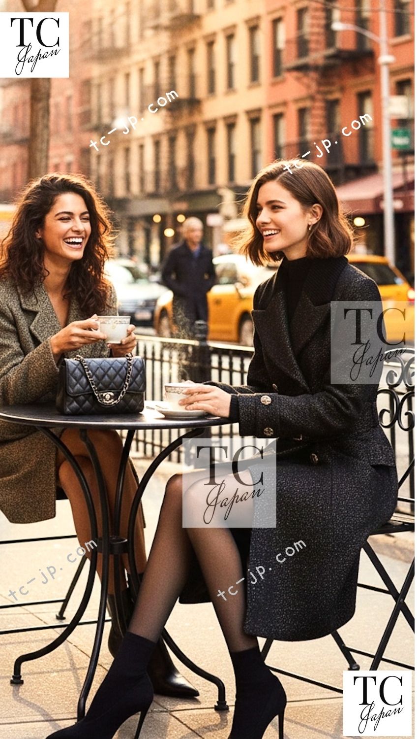 CHANEL 19PF Black Gold Belt Wool Coat 34 36 シャネル ブラック ゴールド ベルト付き ウール コート 即発