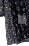 CHANEL 93A Vintage Black Ivory CC Gold Button Cotton Wool Coat 34 シャネル ヴィンテージ ブラック アイボリー ゴールド ココボタン コットン ウール コート 即発