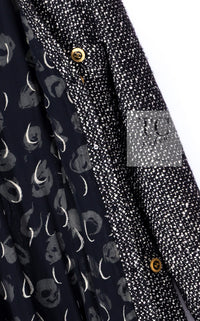 CHANEL 93A Vintage Black Ivory CC Gold Button Cotton Wool Coat 34 シャネル ヴィンテージ ブラック アイボリー ゴールド ココボタン コットン ウール コート 即発