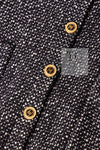 CHANEL 93A Vintage Black Ivory CC Gold Button Cotton Wool Coat 34 シャネル ヴィンテージ ブラック アイボリー ゴールド ココボタン コットン ウール コート 即発