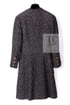 CHANEL 93A Vintage Black Ivory CC Gold Button Cotton Wool Coat 34 シャネル ヴィンテージ ブラック アイボリー ゴールド ココボタン コットン ウール コート 即発