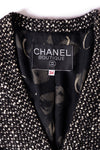 CHANEL 93A Vintage Black Ivory CC Gold Button Cotton Wool Coat 34 シャネル ヴィンテージ ブラック アイボリー ゴールド ココボタン コットン ウール コート 即発