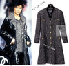 CHANEL 93A Vintage Black Ivory CC Gold Button Cotton Wool Coat 34 シャネル ヴィンテージ ブラック アイボリー ゴールド ココボタン コットン ウール コート 即発