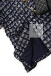 CHANEL 19B Navy Black Cashmere Wool Silk Coat 34 36 シャネル ネイビー ブラック カシミヤ ウール シルク コート 即発