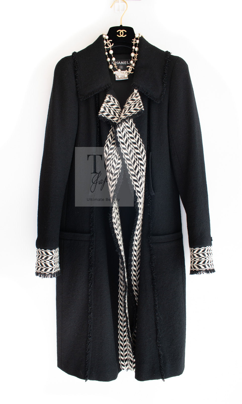 CHANEL 04A black tweed wool women's coat 1