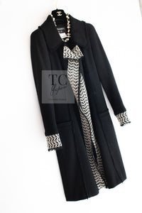 CHANEL 04A Black Wool 100% Tweed Coat 36 38 シャネル ブラック ウール100% ツイード コート 即発