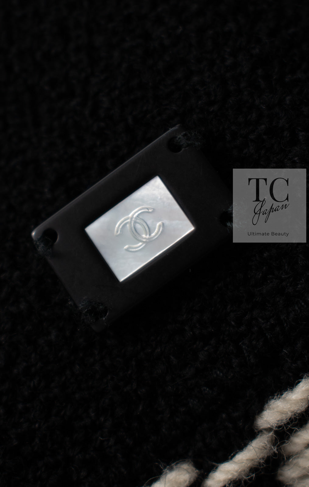 シャネル コート CHANEL 04A ブラック ウール ツイード ウール100% 36