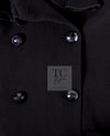 CHANEL 20S Black Wool Double Long Coat 38 シャネル ブラック ウール ダブル ロング コート 即発