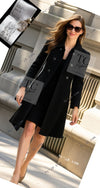 CHANEL 17A Black CC Big Buttons Double Wool Tweed Coat 38 シャネル ブラック CC ロゴ ビッグ ボタン ダブル ウール ツイード コート 即発