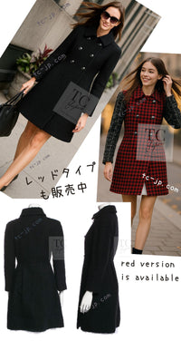 CHANEL 17A Black CC Big Buttons Double Wool Tweed Coat 38 シャネル ブラック CC ロゴ ビッグ ボタン ダブル ウール ツイード コート 即発