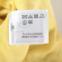 CHANEL 20S Yellow Stand Collar Braid Chain Trim Tweed Double Jacket 38 40 42 シャネル イエロー スタンド襟 ブレイド チェーン トリム ツイード ダブル ジャケット 即発