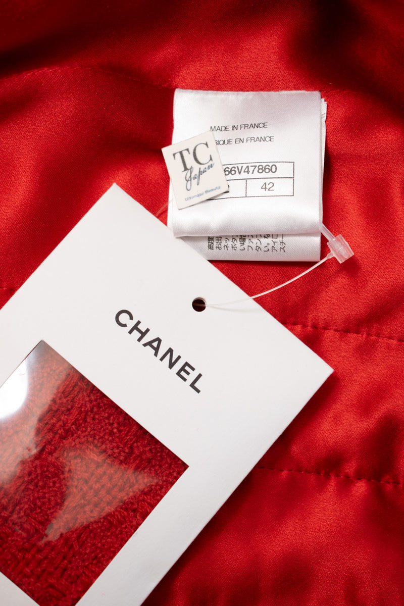 CHANEL 19A Coral Red Zipper Wool Tweed Coat Jacket 36 38 42 シャネル コーラル レッド ジッパー ウール ツイード コート ジャケット 即発
