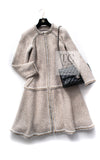 CHANEL 16A Beige Gold Braid Trim Wool Cotton Zipper Tweed Coat 36 38 シャネル ベージュ ゴールド ブレイド トリム ウール コットン ジッパー ツイード コート 即発