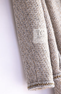 CHANEL 16A Beige Gold Braid Trim Wool Cotton Zipper Tweed Coat 36 38 シャネル ベージュ ゴールド ブレイド トリム ウール コットン ジッパー ツイード コート 即発