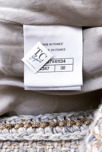 CHANEL 16A Beige Gold Braid Trim Wool Cotton Zipper Tweed Coat 38 シャネル ベージュ ゴールド ブレイド トリム ウール コットン ジッパー ツイード コート 即発 - TC JAPAN