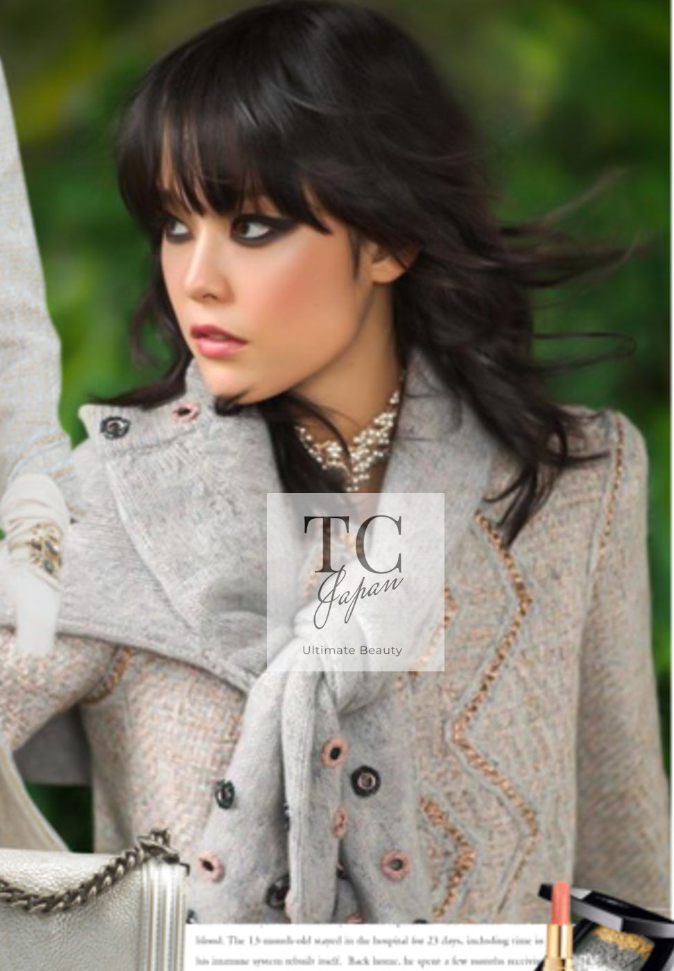 CHANEL 16A Gray Gold Trim Tweed Jacket Skirt Suit 36 38 シャネル グレー ゴールド トリム ツイード ジャケット スカート スーツ 即発