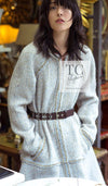 CHANEL 16A Gray Gold Trim Tweed Jacket Skirt Suit 36 38 シャネル グレー ゴールド トリム ツイード ジャケット スカート スーツ 即発
