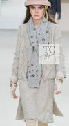 CHANEL 16A Gray Gold Trim Tweed Jacket Skirt Suit 36 38 シャネル グレー ゴールド トリム ツイード ジャケット スカート スーツ 即発