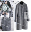 CHANEL 14PF Dark Chocolate Gray Mohair Light Long Coat 38 シャネル ダークチョコレート グレー ホワイト モヘア とっても軽くてふんわり暖か ロング コート 即発