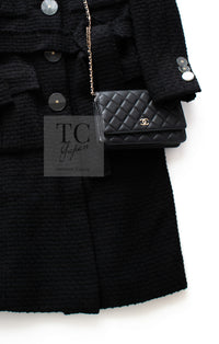 CHANEL 17PF Black CC Big Logo Buttons Wool Long Coat 38 40 シャネル ブラック CC ロゴ ビッグ ボタン ロング コート 即発