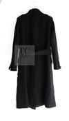 CHANEL 17PF Black CC Big Logo Buttons Wool Long Coat 38 40 シャネル ブラック CC ロゴ ビッグ ボタン ロング コート 即発