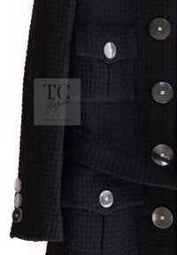 CHANEL 17PF Black CC Big Logo Buttons Wool Long Coat 38 40 シャネル ブラック CC ロゴ ビッグ ボタン ロング コート 即発