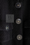 CHANEL 17PF Black CC Big Logo Buttons Wool Long Coat 38 40 シャネル ブラック CC ロゴ ビッグ ボタン ロング コート 即発