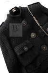 CHANEL 17PF Black CC Big Logo Buttons Wool Long Coat 38 40 シャネル ブラック CC ロゴ ビッグ ボタン ロング コート 即発