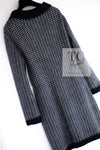 CHANEL 12B Navy Stand Collar Cashmere Silk Knit Coat Long Cardigan 36 38 40 42 シャネル ネイビー スタンド 襟 カシミヤ シルク ニット コート ロング カーディガン 即発