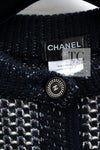 CHANEL 12B Navy Stand Collar Cashmere Silk Knit Coat Long Cardigan 36 38 40 42 シャネル ネイビー スタンド 襟 カシミヤ シルク ニット コート ロング カーディガン 即発