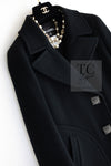 CHANEL 11PF Black Wool Gripox Square Buttons Jacket Pea Coat 38 シャネル ブラック ウール グリポワ スクエア ココ ボタン ジャケット ピー コート