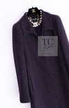 CHANEL 00A Purple Gold Wool Long Coat 38 シャネル パープル ゴールド ウール ロング コート 即発