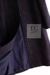 CHANEL 00A Purple Gold Wool Long Coat 38 シャネル パープル ゴールド ウール ロング コート 即発