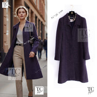 CHANEL 00A Vintage Purple Gold Wool Long Coat 38 シャネル ヴィンテージ パープル ゴールド ウール ロング コート 即発