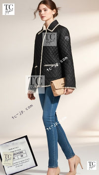 CHANEL 18N COCO Neige Black Puffer Jacket Camel Hair COCO Patch Coat 38 シャネル ココ ネージュ シャネル ブラック ブルゾン 中綿 キルティング ジャケット コート 即発